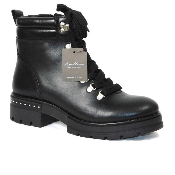 Avellini Shoes - NWT Avellini "Cruza Tendencia"  Black Leather Chunky Hiking Lace Up Boots